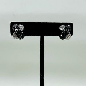 Beautiful Crystal Pavé Huggie Style Clip On Earrings